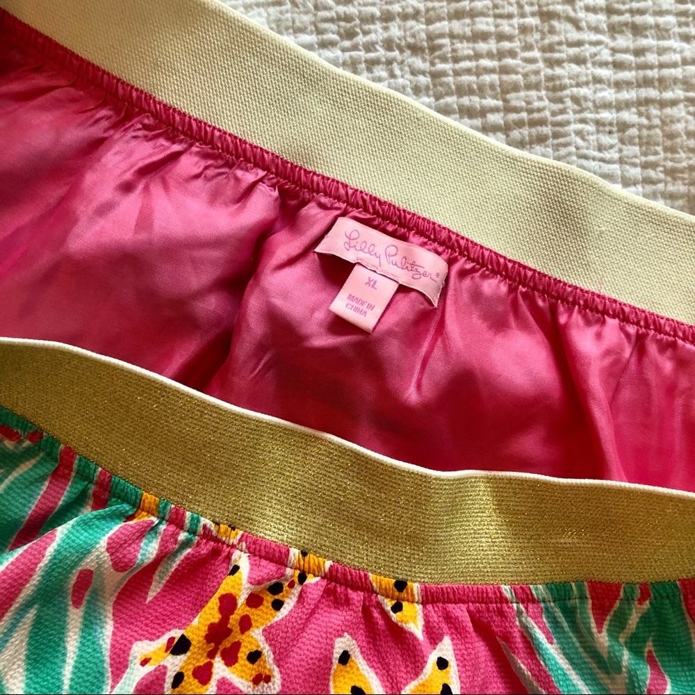 NWOT Lilly Pulitzer Pink & Green Tropical Skirt Size XL - Picture 4 of 6